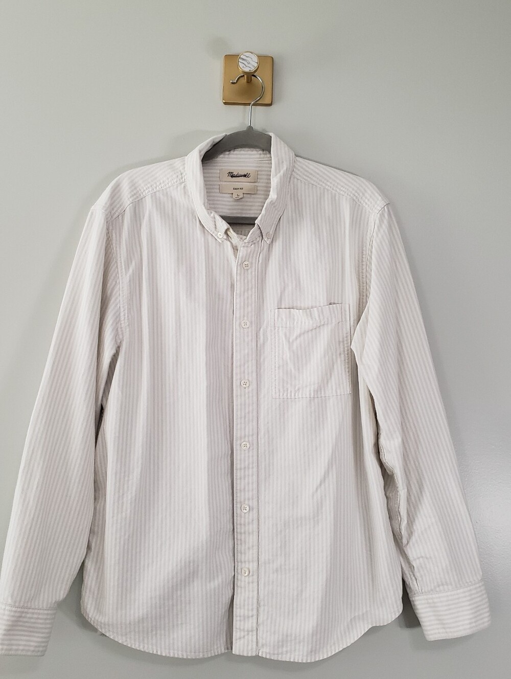 Madewell The Vintage Worn Button Down Long Sleeve Shirt Men Large Striped Cotton